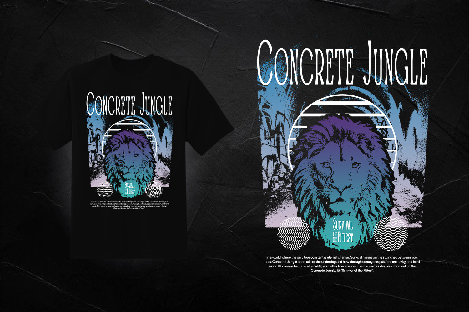 ‘Survival of the fittest’ Concrete Jungle Heavy T-Shirt