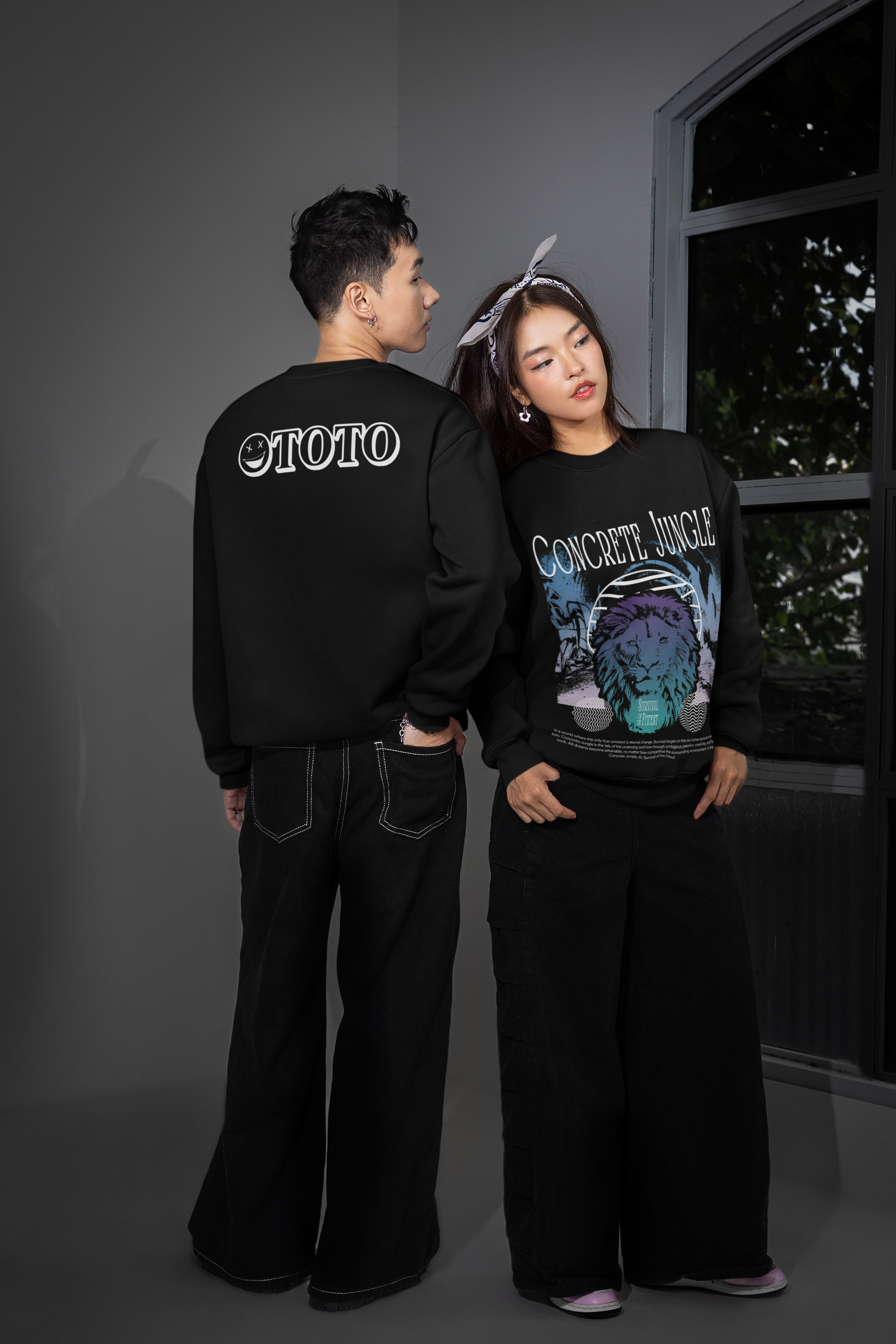 ‘Survival of the fittest’ Concrete Jungle Relax Crew Sweatshirt