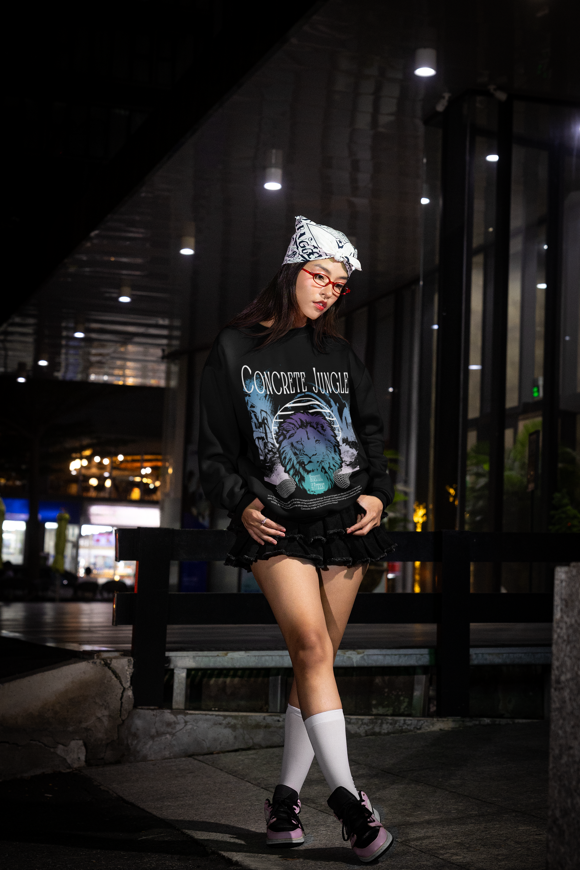 ‘Survival of the fittest’ Concrete Jungle Relax Crew Sweatshirt
